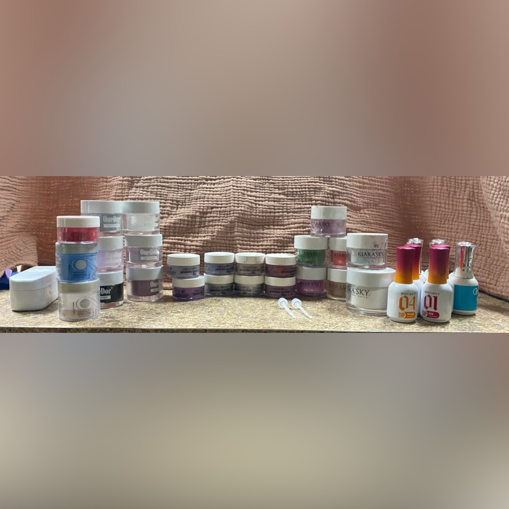 Huge Lot Nail Dip Powders Base Activator Top Extras